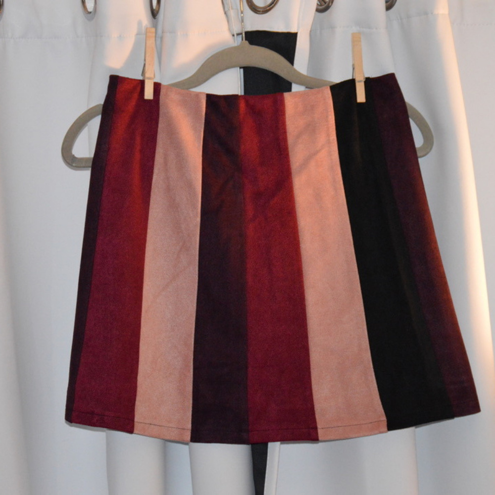 multi shade pink and purple striped skirt